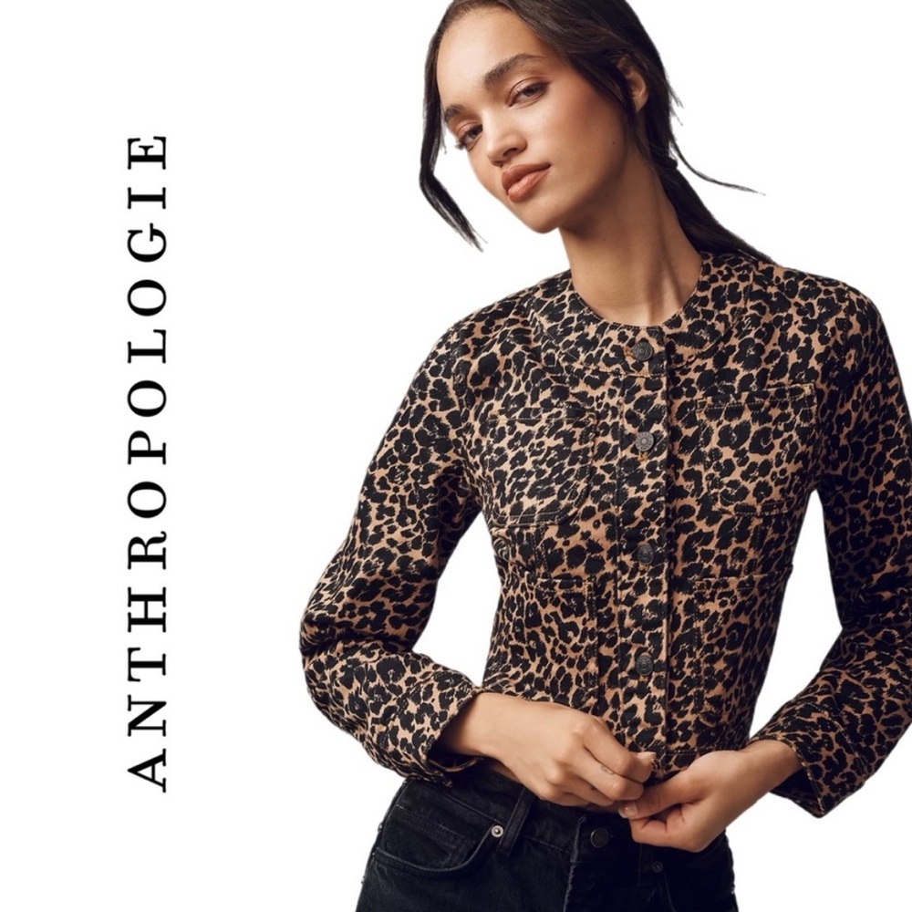 Anthropologie Maeve Cora Leopard Print jacket small